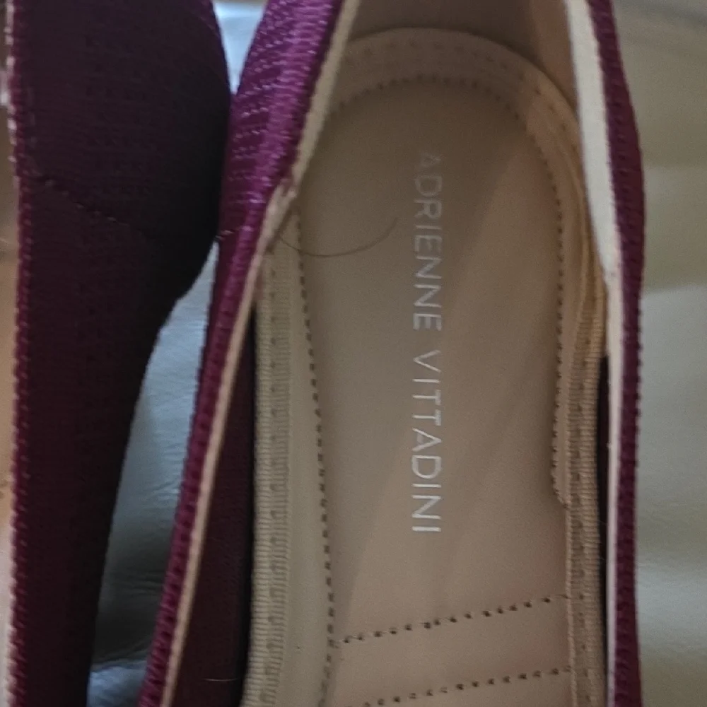 Adrienne Vittadini Burgundy Knit Slip Ons - Picture 4 of 8
